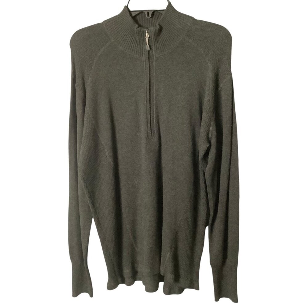 Eddie Bauer‎ Half Zip Sweater Textured Knit Gray Mens Pullover XXL Cotton Blend